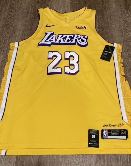 Nike LeBron James #6 LA Lakers City Edition Swingman Jersey Purple Size 2XL  (56)