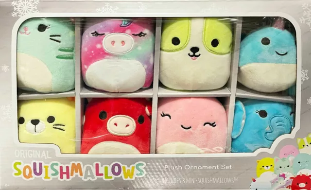 Original Squishmallows 4" Plush Ornament Set 8 Mini Plush Set Xmas Gift BrandNew