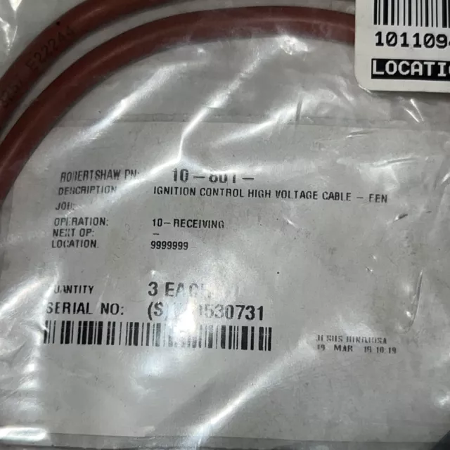 Robertshaw 10-801 /  05-127613-028 Cable Assembly HIGH VOLTAGE 10110948 2