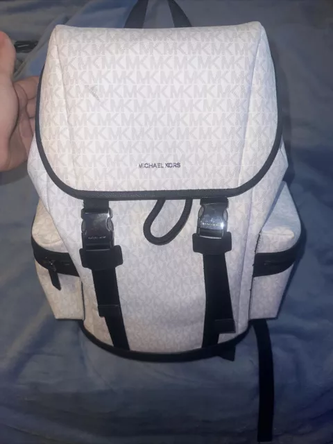 MICHAEL KORS Mens Cooper Logo Backpack Bright White NWT Org $548
