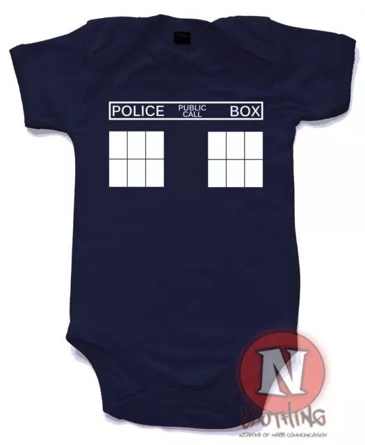 Naughtees Kleidung Babygrow Dr. Who Tardis Baumwolle Babyanzug Whovian Timelord Baby