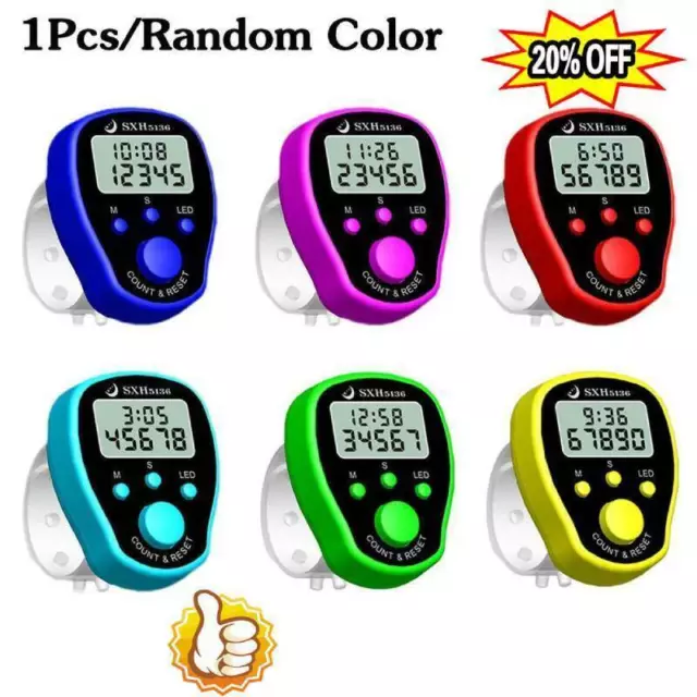 LED Digital Electronic Finger Tally Counter，Led Luminous Color Random G3Y6