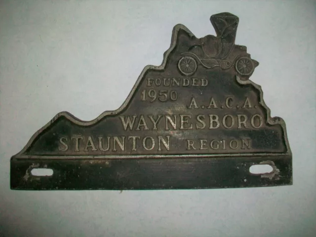 AACA License Plate Topper Antique Auto Club of America Waynesboro- Staunton VA