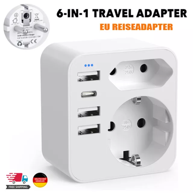 Universal Reiseadapter für EU Länder Welt Netzadapter Steckdose Europäisch Reise