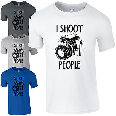 I Shoot People T-Shirt - Funny Photography Camera Pic Photographer Gift Mens Top