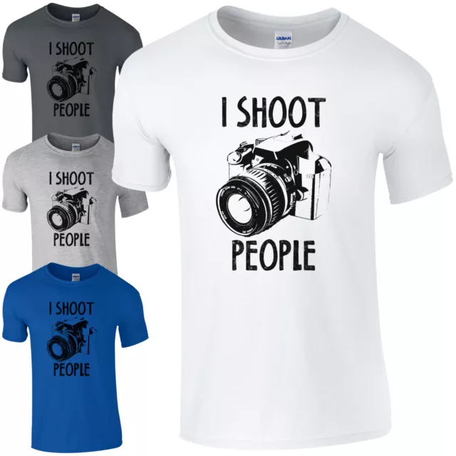 T-shirt I Shoot People - divertente fotocamera fotografica foto fotografo regalo uomo top