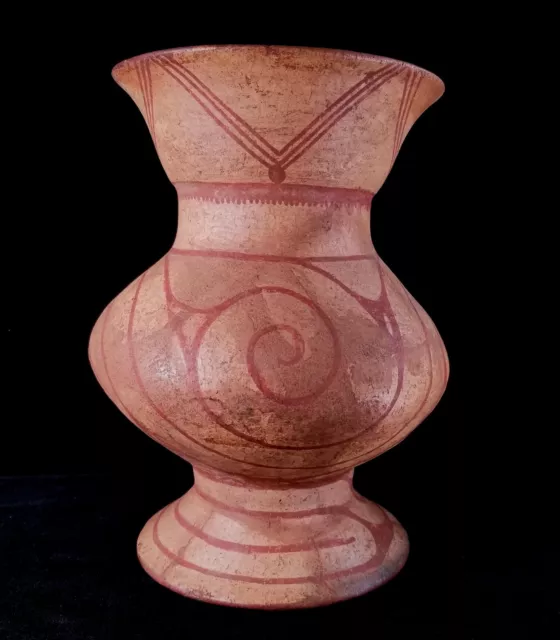 Ancient Thai Ban Chiang BiChrome Handmade Clay Vessel 11.75 Inch 400BC To 200 AD