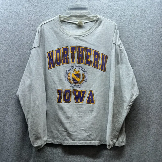 Vintage Northern Iowa Panthers Shirt Adult Extra Large XL Gray Made in USA Mens