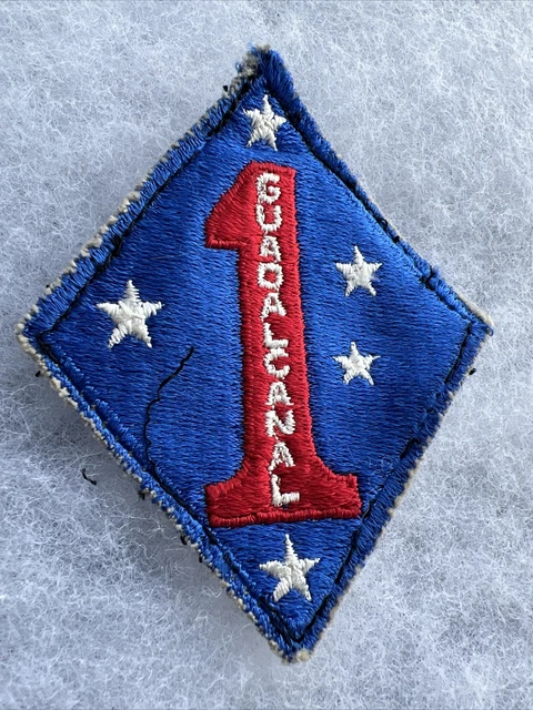 WW2 USMC 1ST Marine Corp Division Patch Guadalcanal WW2 Previously Sewn ...