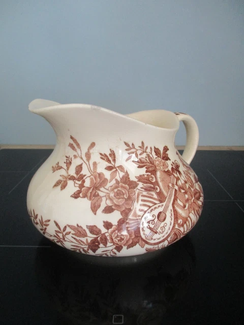 Grand broc de toilette ancien faïence Hamage Moulin des Loups - Ethic Atelier