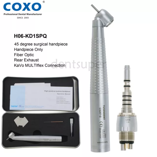 COXO 45 degree Dental Fiber Optic Surgical Handpiece High Speed Turbine For KAVO