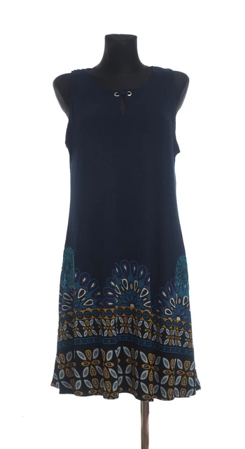 BNWT DESIGUAL Abito senza maniche blu da donna Valery taglia XL