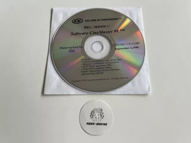 SOFTWARE CINEMASTER 98 - Logiciel PC OEM Dell - EN - 1 CD - 1998