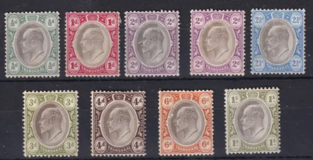 South Africa  Transvaal 1904-09 9 Stamps  Up To 1/- Mlh
