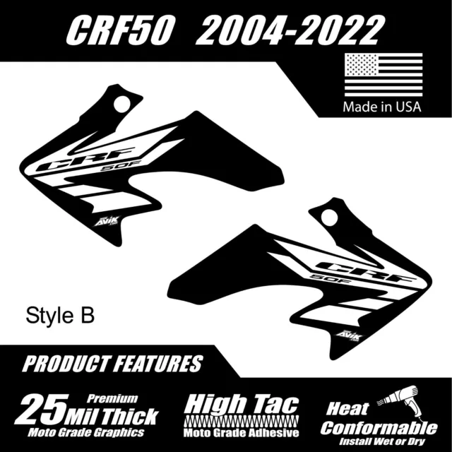 CRF50 Shroud Graphics Red 2004-2022 Style B black FREE SHIPPING!!!