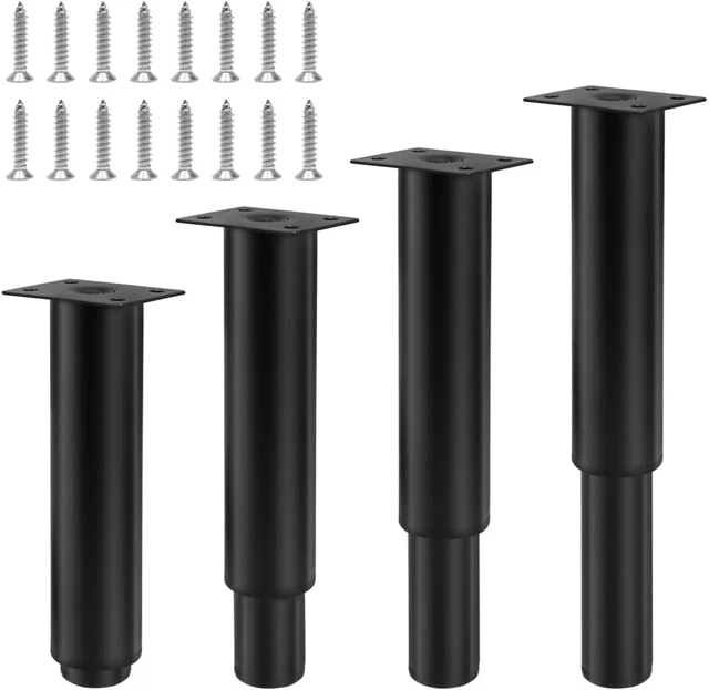 Piedini Regolabili Per Mobili - Set 4 Pezzi In Alluminio, Altezza 50-70mm, Per Tavoli E Divani - Foto 6