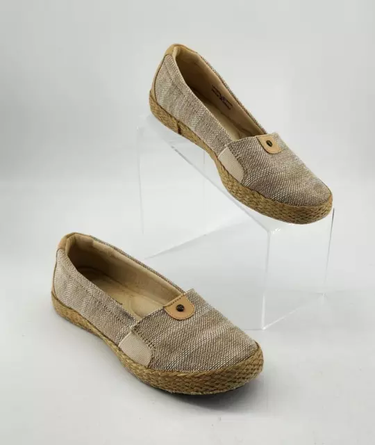 GRASSHOPPERS WOMENS SKYLAR Ortholite SlipOn Woven Espadrilles Jute Soles Tan 6.5 21.99 PicClick