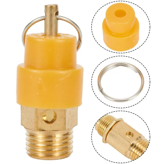 Air Compressor Safety Relief Valve Pressure Regulator Brass 1/4 BSP Yellow