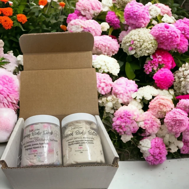 Juego de exfoliantes corporales de mantequilla corporal y espuma de 8 oz