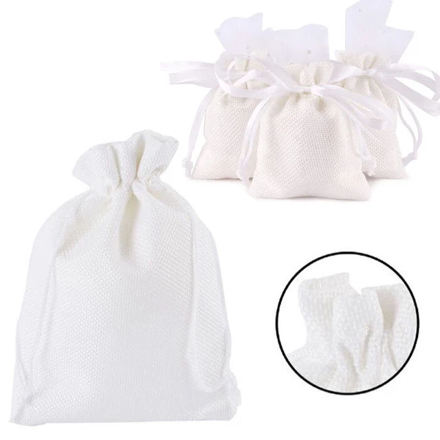 FLM 100 Sacchetti Juta Per Bomboniere: Stile Shabby Chic, 9.5x12.5 Cm
