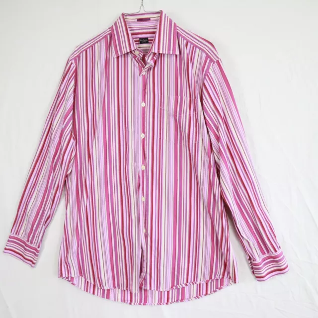 Paul Smith Shirt Mens 15.5-39 London Casual Button Up Striped Long Sleeve