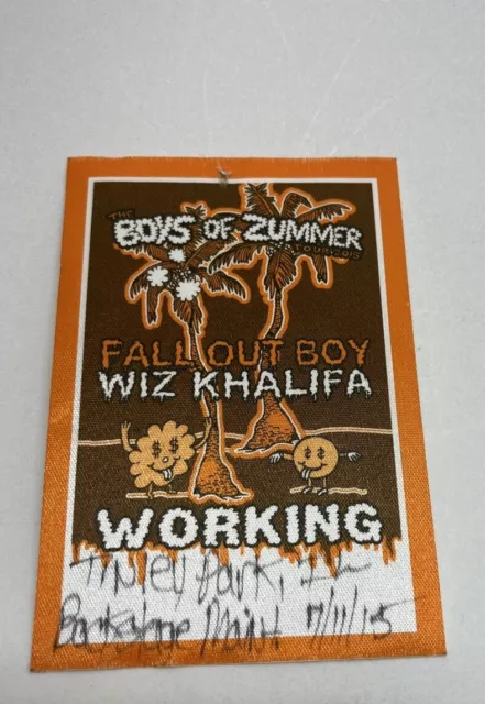 Fall Out Boy / Wiz Khalifa ￼Concert Tour Memorabilia,  Backstage Pass