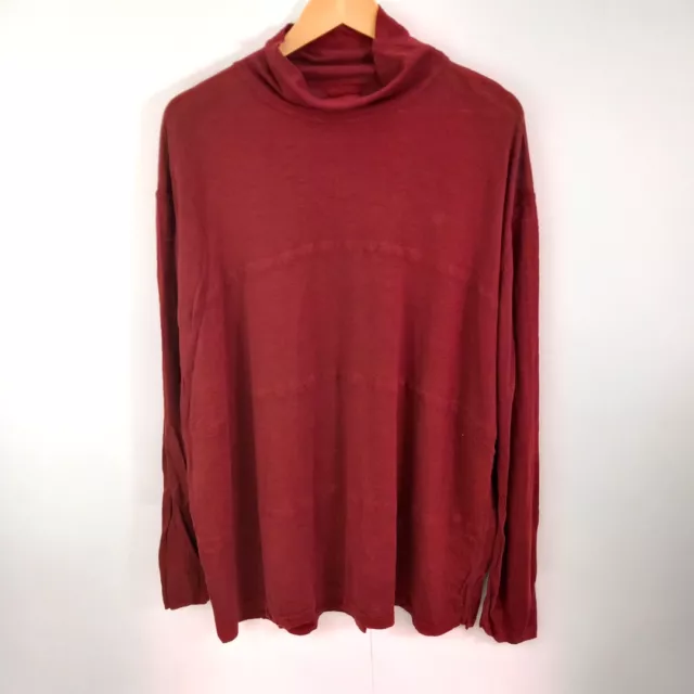 Voyage XL Oversized Red Burgundy Roll Neck Top Long Sleeved Vintage 90's Brand