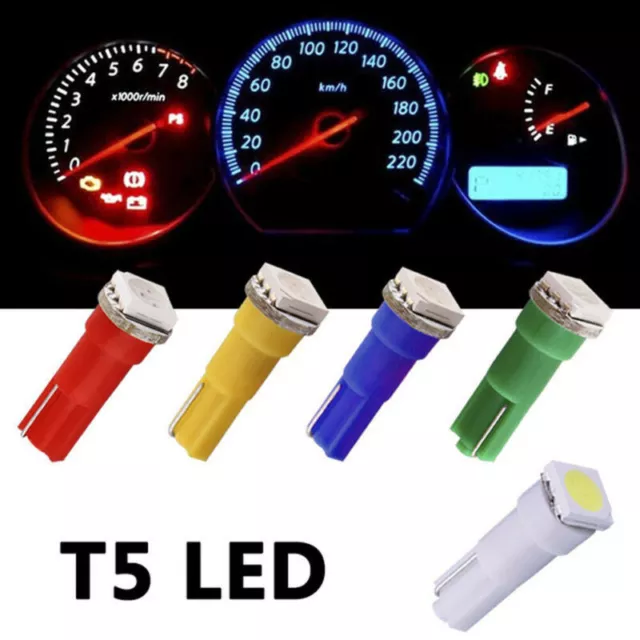 30 x LED T5 Auto Tacho & Armaturenbeleuchtung Standlicht Lampe 5050SMD 5 Farben