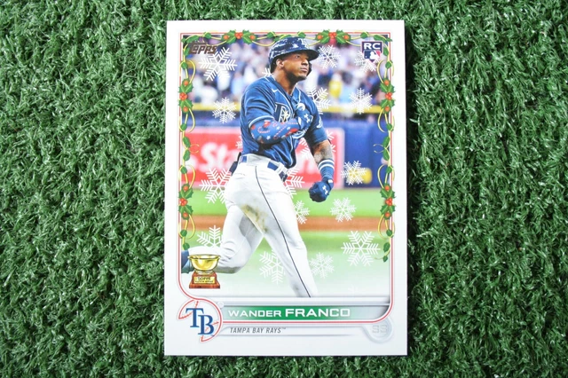 Wander Franco 2022 Topps Holiday #HW181 Candy Cane Arm Sleeve Parallel RC