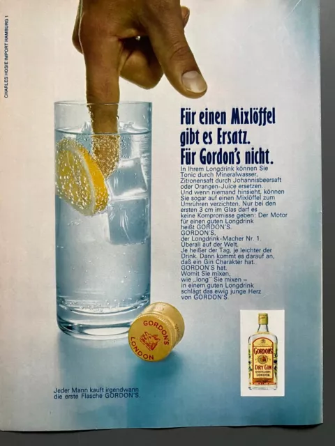 Gordon´s Dry Gin London 70s retro Original 1971 Vintage Werbung Advert Reklame