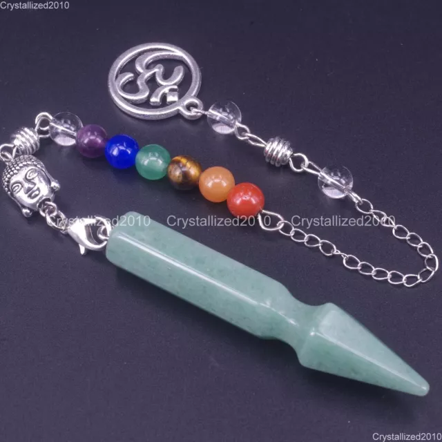Natural Gemstones Spear Pendulum Healing Crystal Pointed Reiki Chakra Pendant