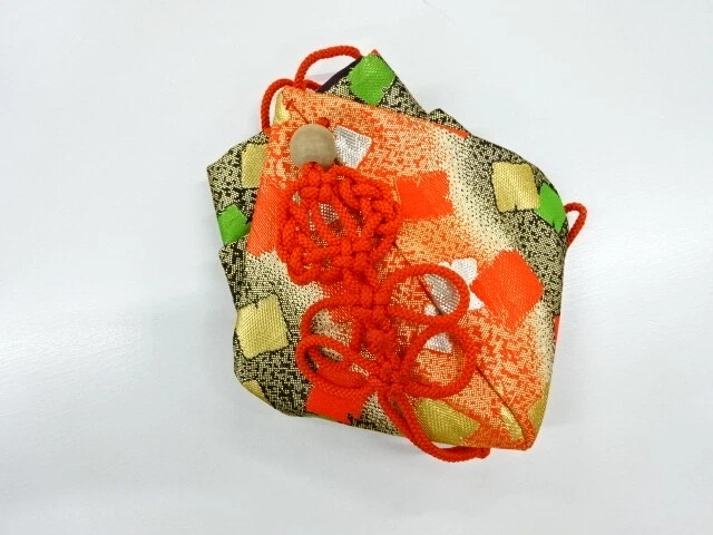 6191074: Japanese Kimono / Antique Amulet Bag / Woven Shikishi Pattern