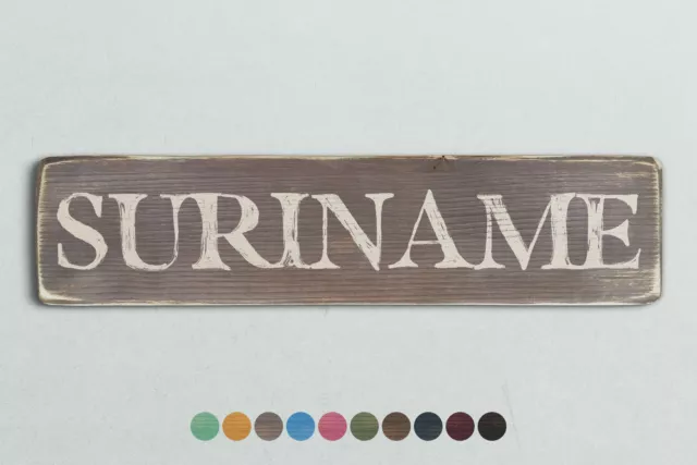 Suriname Vintage-Stil Holzschild. Shabby Chic Retro Heimgeschenk