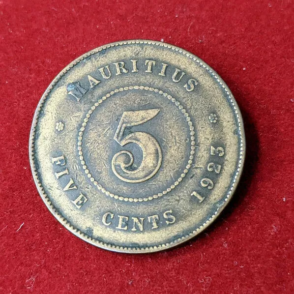 Insel Mauritius George V 5 Cents 1923 Km 14