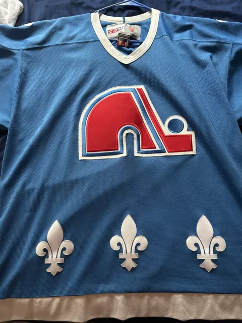 CCM Authentic Joe Sakic Quebec Nordiques NHL Hockey Jersey Vintage Blue  Away 44