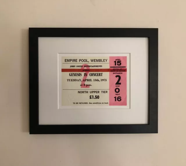 GENESIS In CONCERT- 1975 Wembley Empire pool framed  ticket giclee art print