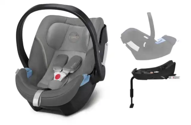 Newborn car seat 0-13 Kg Cybex Aton 5 Soho Grey  + ISOFIX base 2-Fix CYBEX
