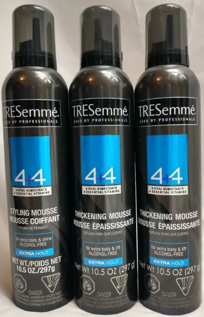 3 TRESemme 4+4 Styling Mousse Extra Hold 10.5 oz Each