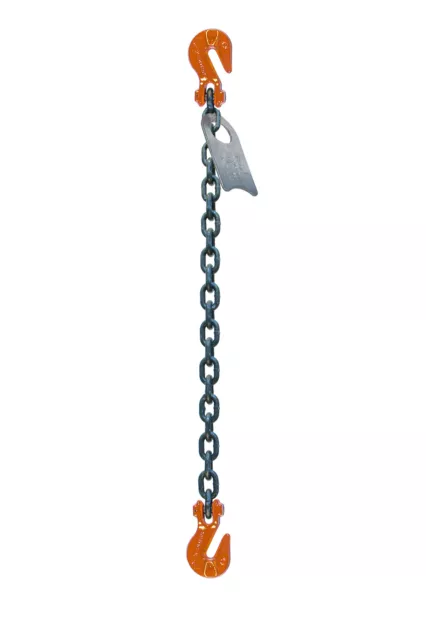 Chain Sling - 3/8" x 10' Single Leg with Grab Hooks - Grade 100