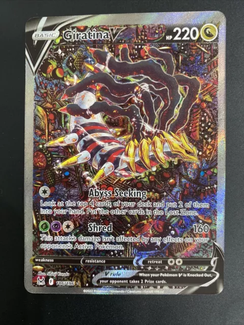 GIRATINA V 185/196 Full Art Ultra Rare Lost Origin Pokemon Card NM