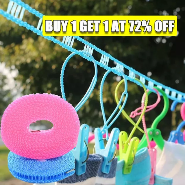 Portable Windproof Clothes Washing Line Non-Slip Clothesline Travel Hanging Rope