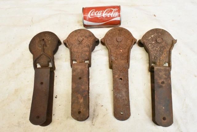 4 Antique Vintage Barn Door Trolley Rollers For Flat Track Myers & Sure Grip