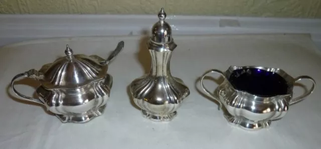 antique silver plated Cruet set