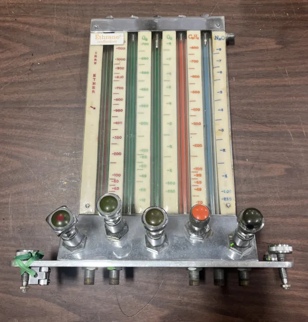 Vintage Anesthesia flow meters for Anaesthesia Machine/ Decor