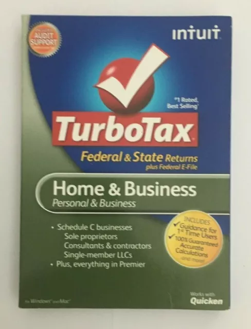 2012 Turbotax Home & Business CD fédéral et d'État PERSONNEL & PETITES ENTREPRISES