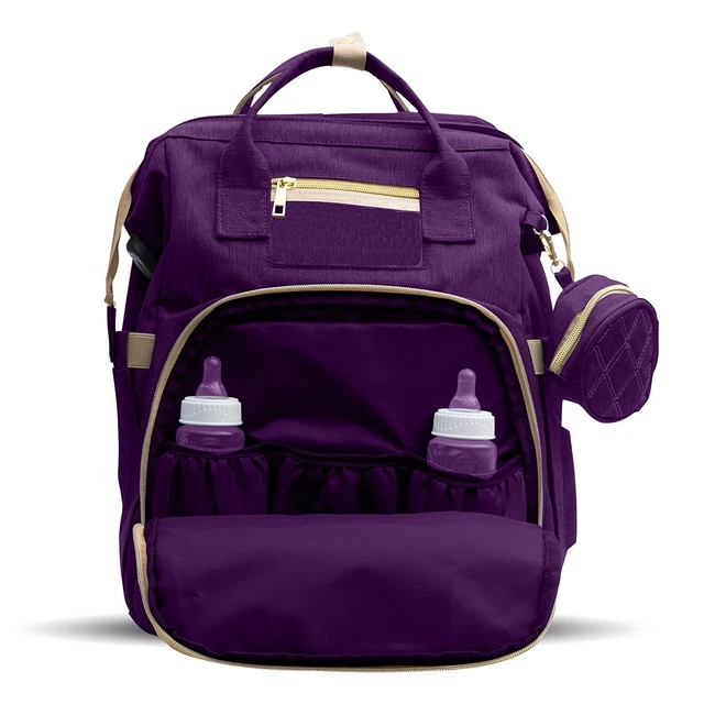 Diaper Bag Backpack with Changing Station Waterproof Baby Bag with USB Charging.