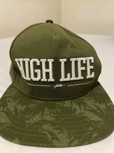 High Life JSLV Headwear DIV Green Palm Tress Flat Brim Hat/ Ballcap 3