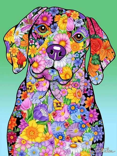 Flowers Garden Flag - Beagle 960071