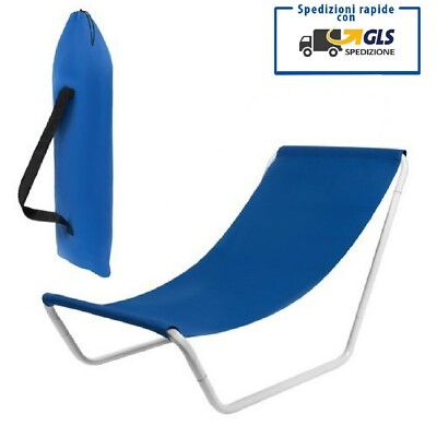 Area Shopping Lettino da Mare Spiaggina Sdraio reclinabile con Ruote Vari Colori 