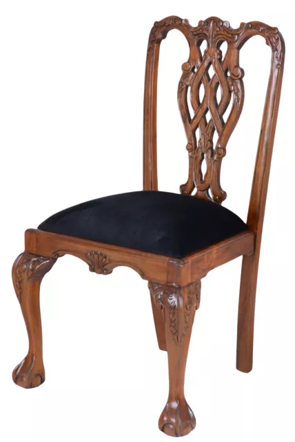 Salon Stuhl Chippendale Esszimmerstuhl Luxus Sitzmöbel Antik Polsterstuhl Sessel